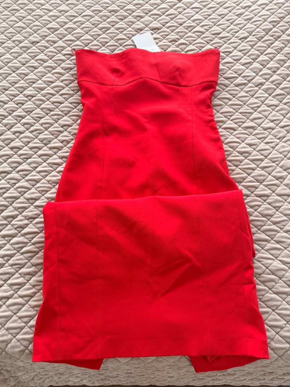 Zara Strapless Red Midi Dress Sz Medium NWT - Picture 4 of 11